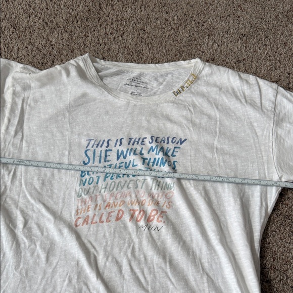 Anthropologie White Graphic Tee - Picture 7 of 8